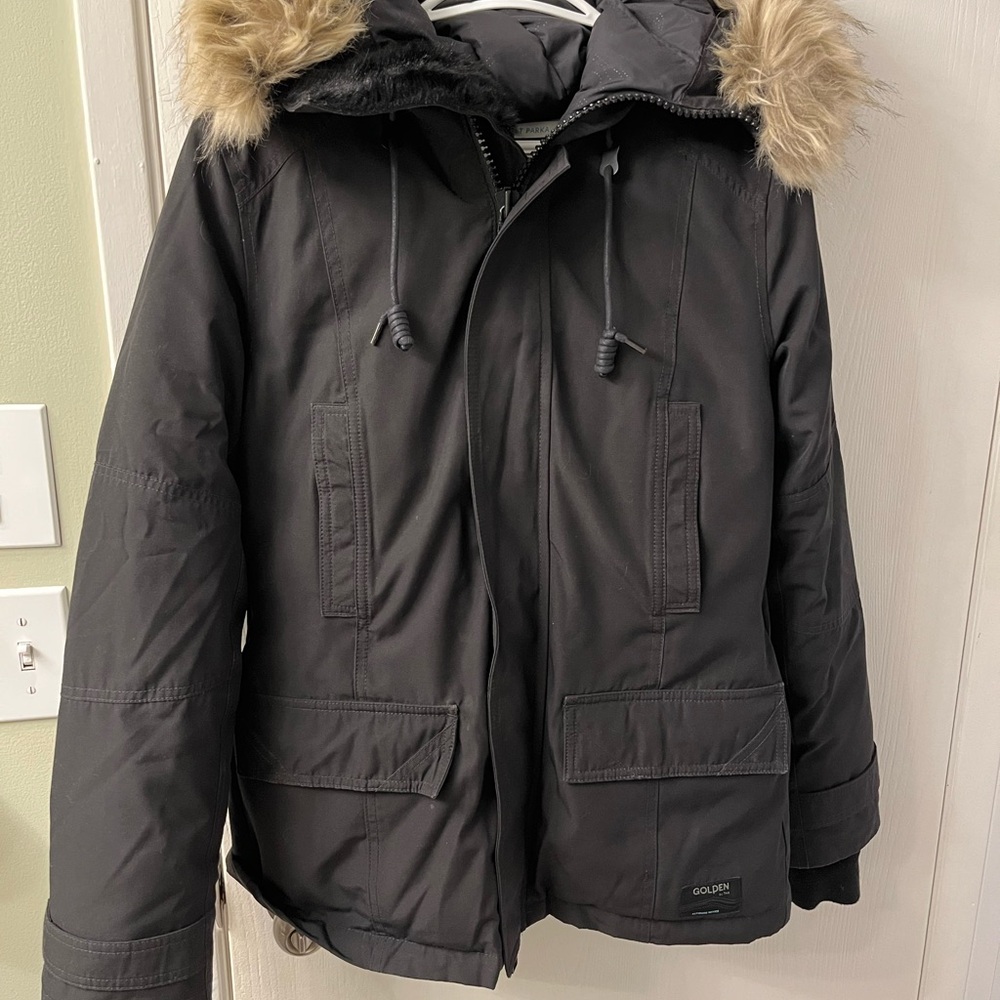 TNA Black Women's Larsen Parka with Fur Hood